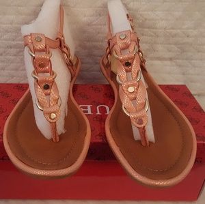 Guess sandals orange new with tag and box